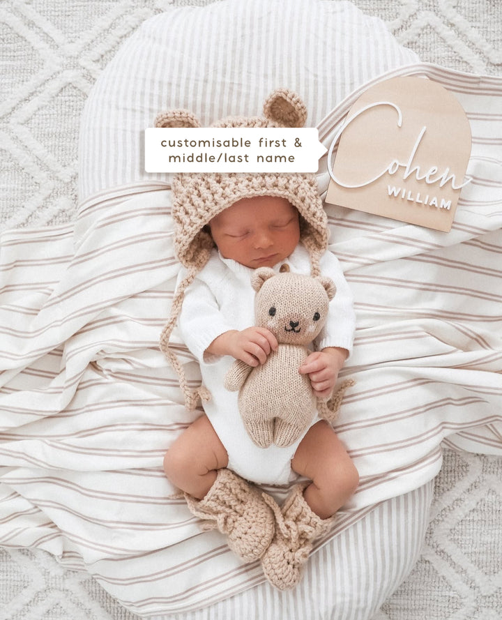 Baby Birth Announcement - Wooden Announcement Plaque