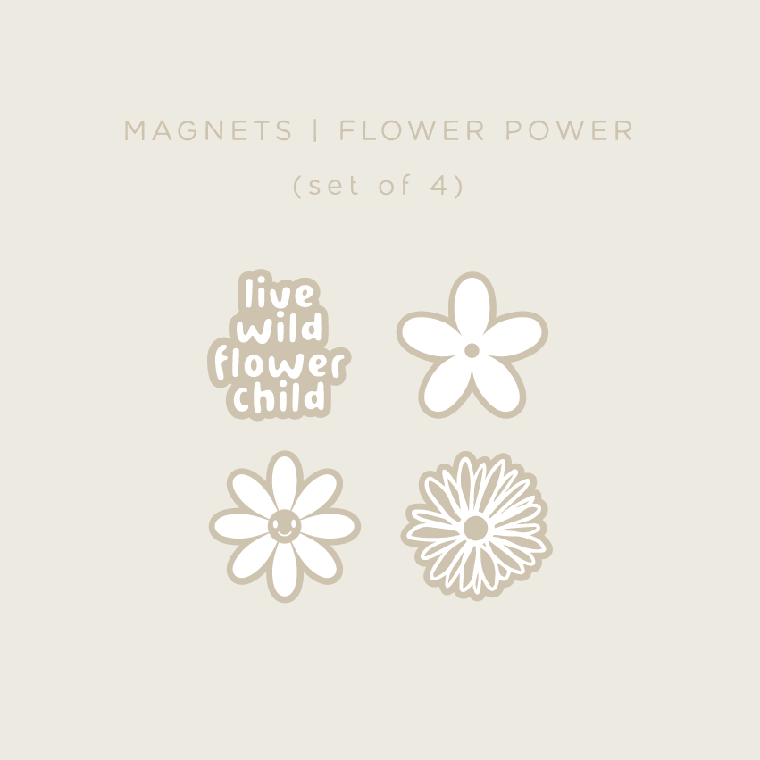 Locker Magnets | FLOWER POWER | Set of 4