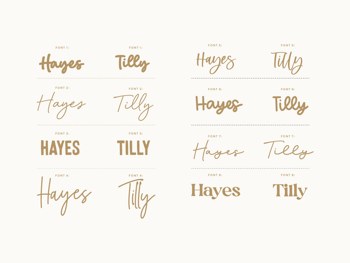 Wooden Script Name Sign