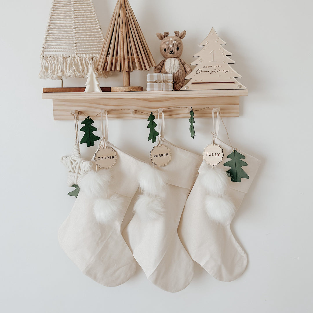 Personalised Christmas Stocking (Scalloped Tag)