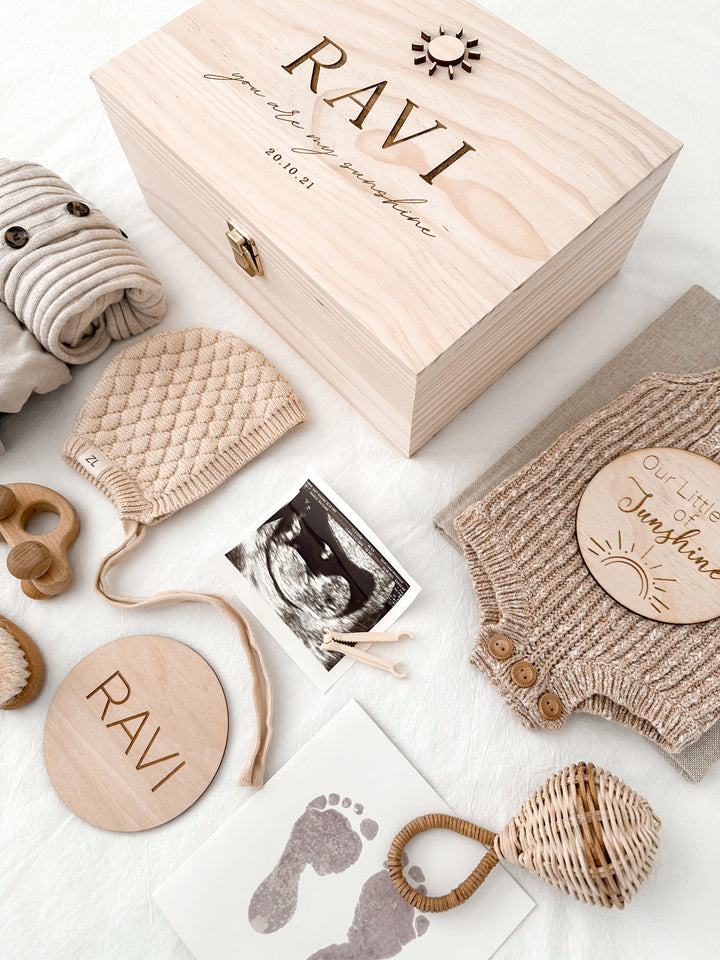 Keepsake Box / Baby Memory Box: Sun