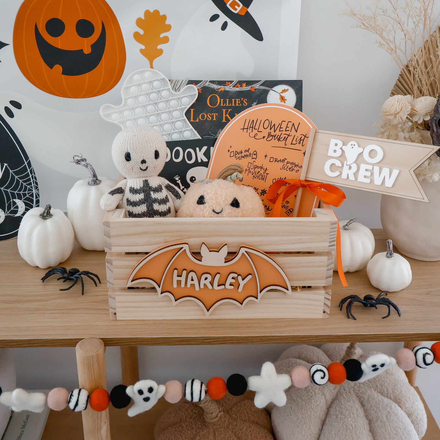 Halloween | Wooden Name Crate | Boo Basket