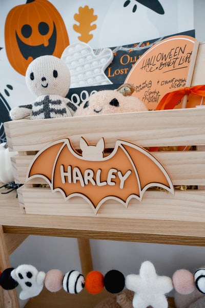Halloween | Wooden Name Crate | Boo Basket