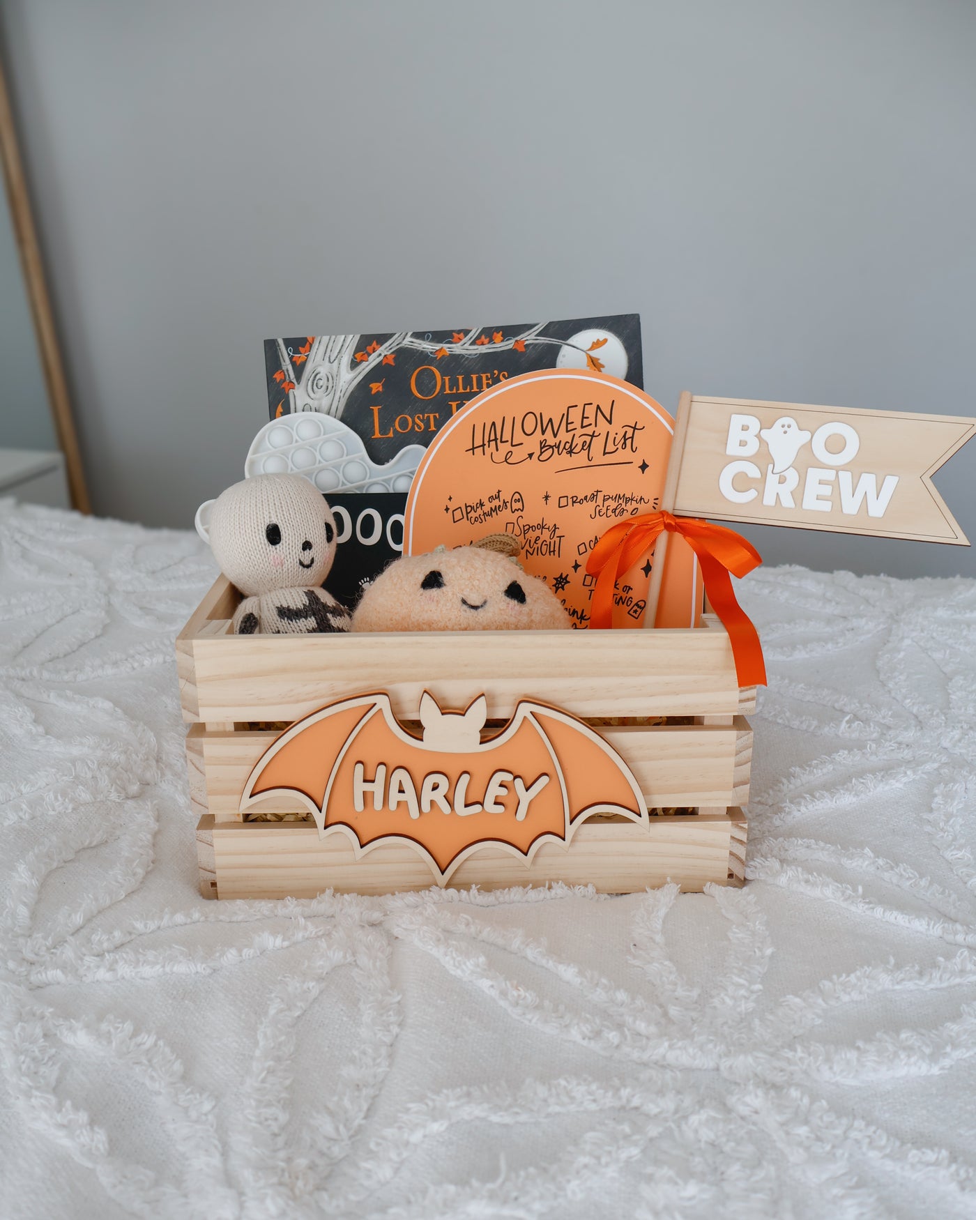 Halloween | Wooden Name Crate | Boo Basket