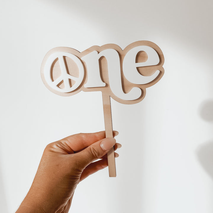 Boho One Cake Topper - Peace Cake Topper