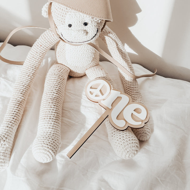 Boho One Cake Topper - Peace Cake Topper