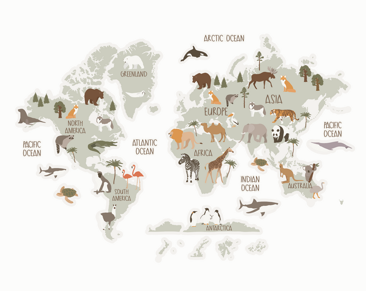World Explorer | Illustrated World Map Wall Decal