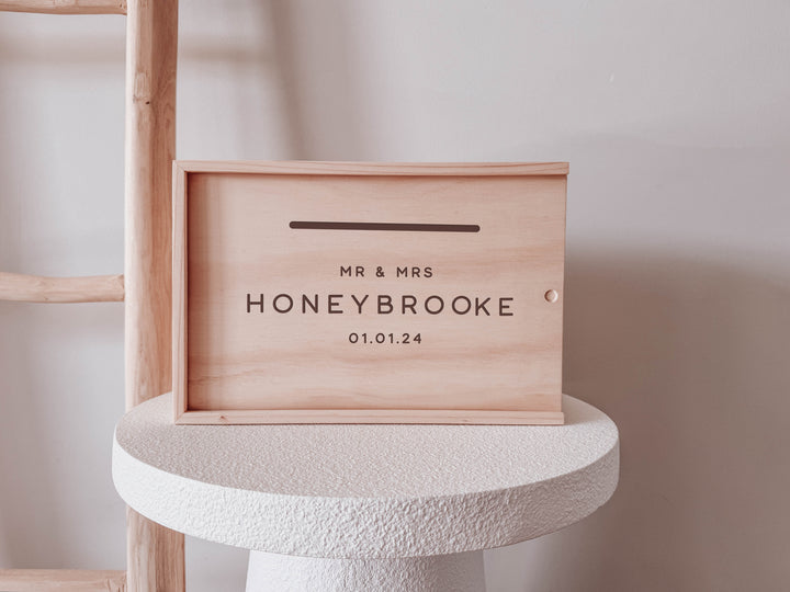 Wooden Wedding Wishing Well Box
