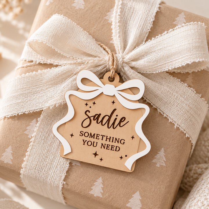 Wooden Christmas Mindfulness Tags | Bows