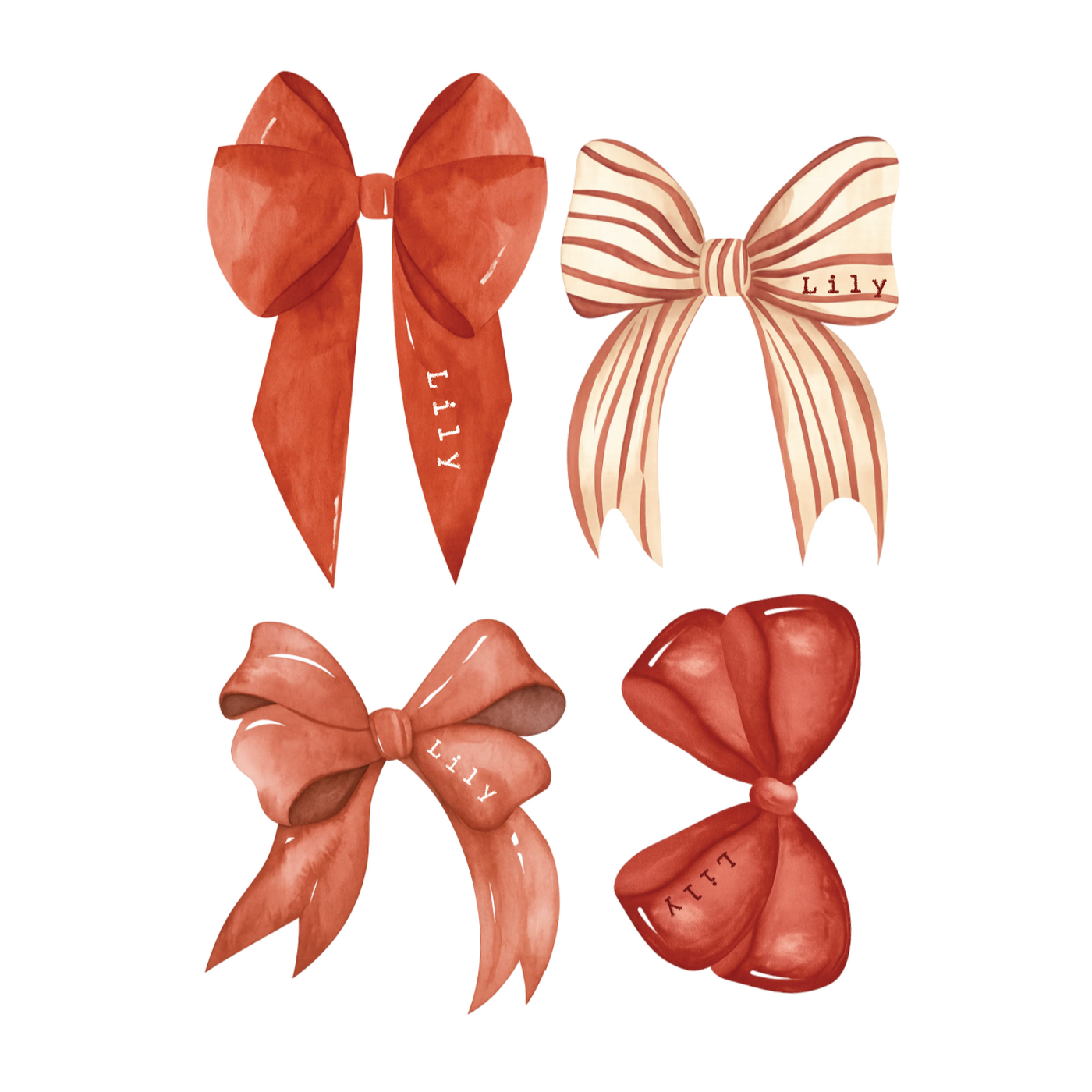 Personalised Christmas Gift Stickers | Bows ( Set of 4)