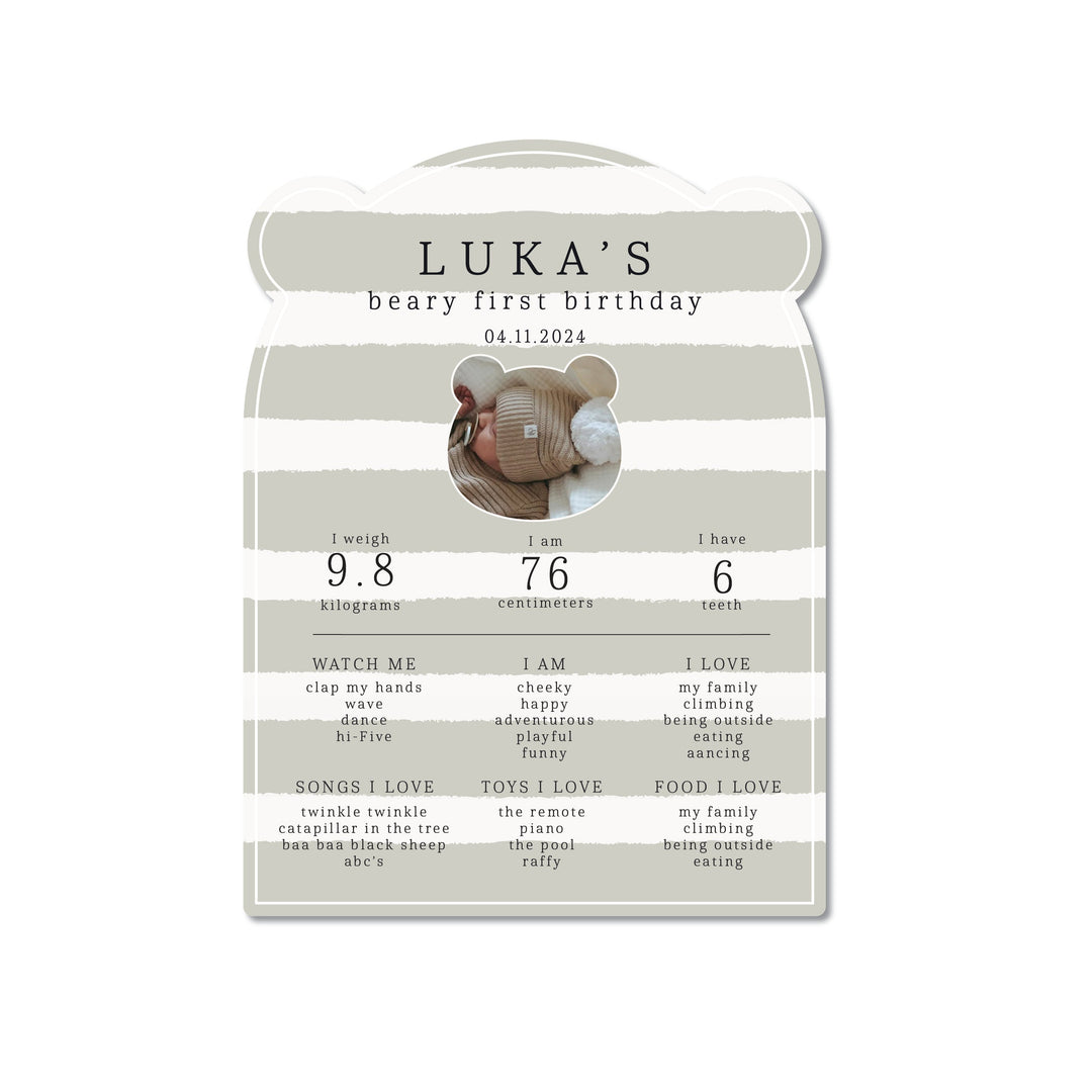 Birthday Board - Printed Acrylic - Teddy