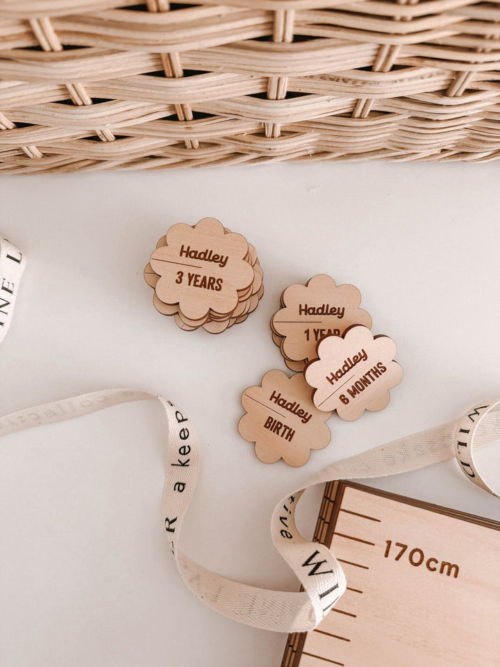 Growth Chart Age Markers | Wooden Height Chart Add-Ons