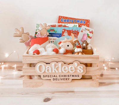 Christmas Wooden Crate | Name Plaque