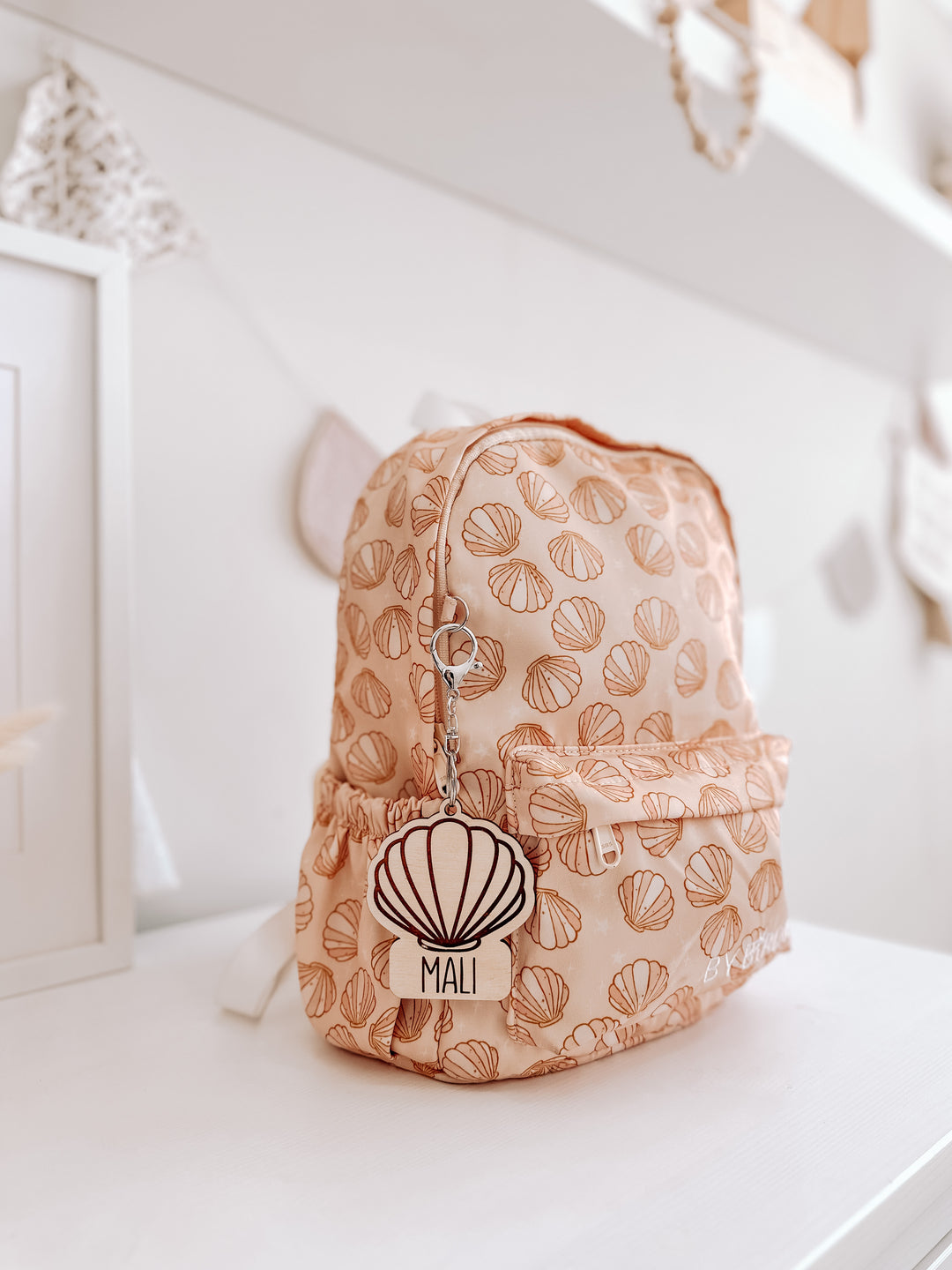 Bag Tag | Shell Wooden Bag Tag | Personalised Name Tag