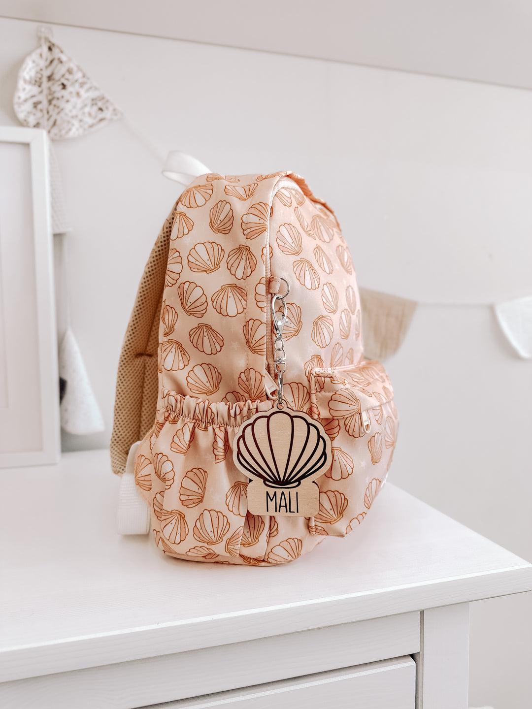 Bag Tag | Shell Wooden Bag Tag | Personalised Name Tag