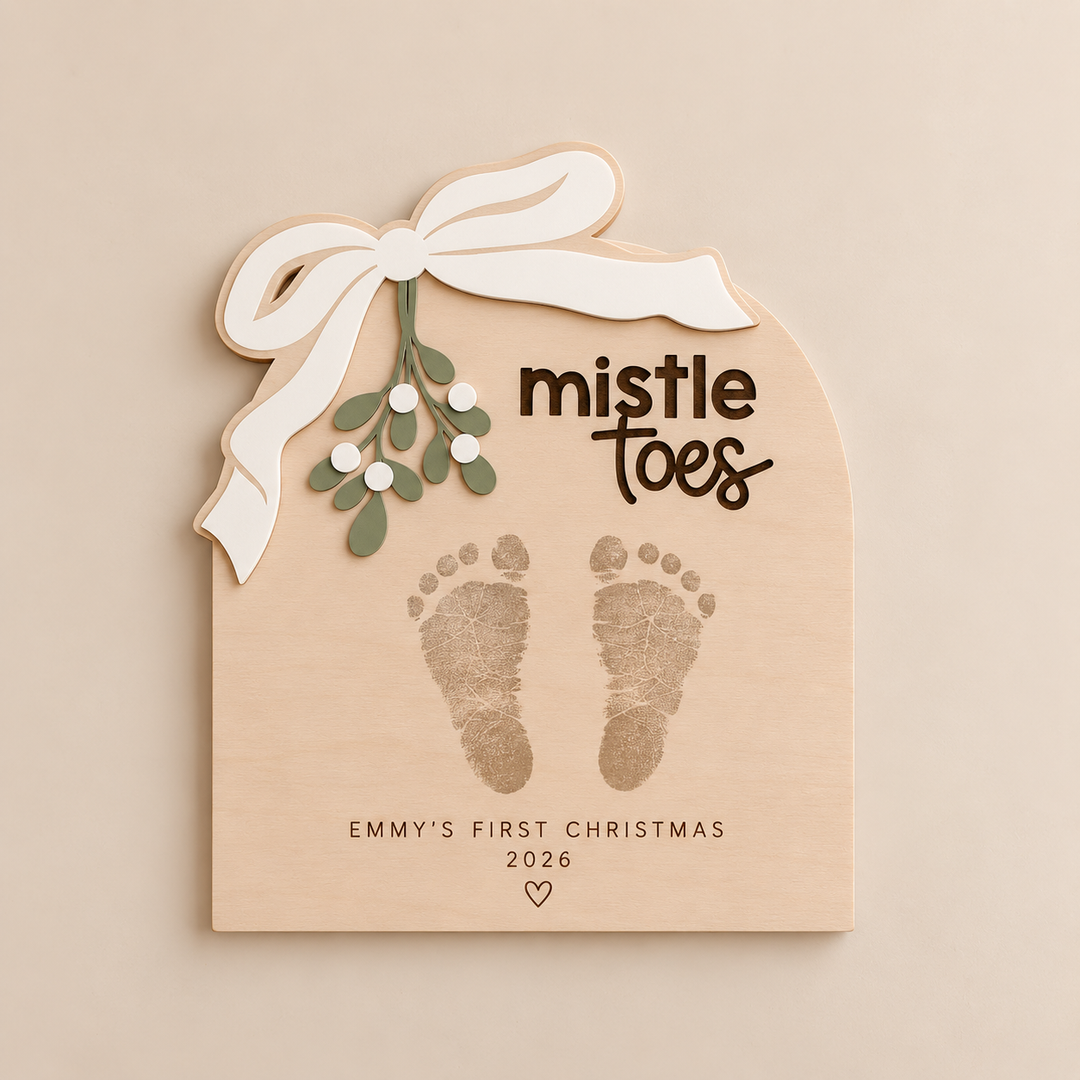 Christmas | Mistletoes Footprint Plaque