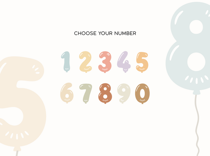 Balloon Number Wall Decal | Birthday Number Sticker
