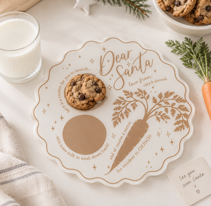 Santa Snack Tray | Printed Scalloped Edge