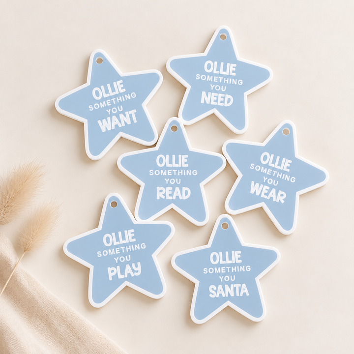 Acrylic Christmas Mindfulness Tags |  Stars