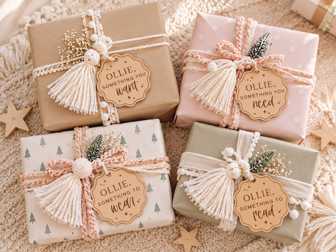 Wooden Christmas Mindfulness Tags | Scalloped Star