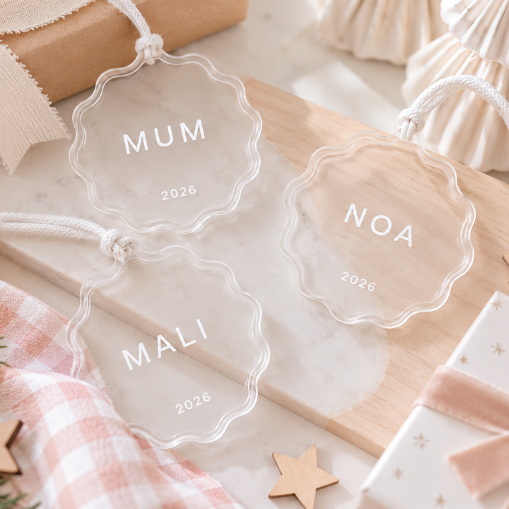 Personalised Scalloped Baubles | Christmas