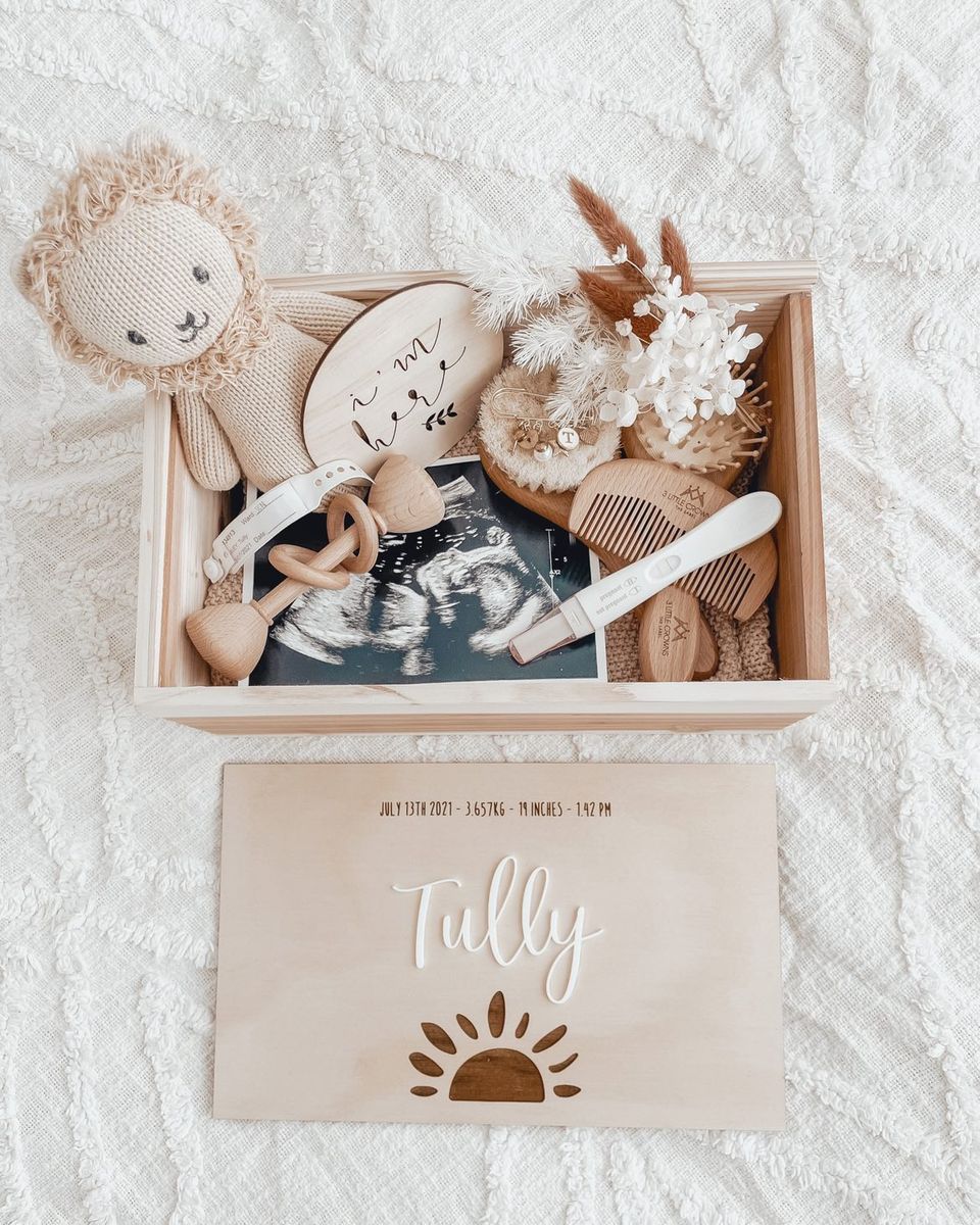 Keepsake Box / Baby Memory Box: Boho Sun + Acrylic