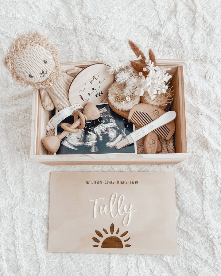 Keepsake Box / Baby Memory Box: Boho Sun + Acrylic