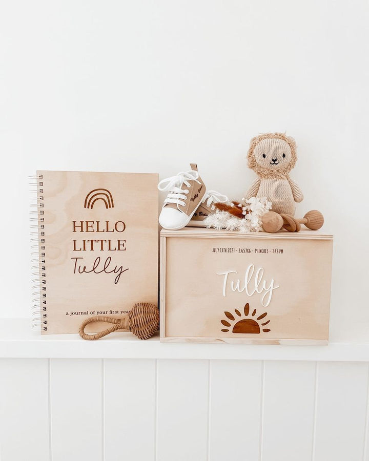 Keepsake Box / Baby Memory Box: Boho Sun + Acrylic