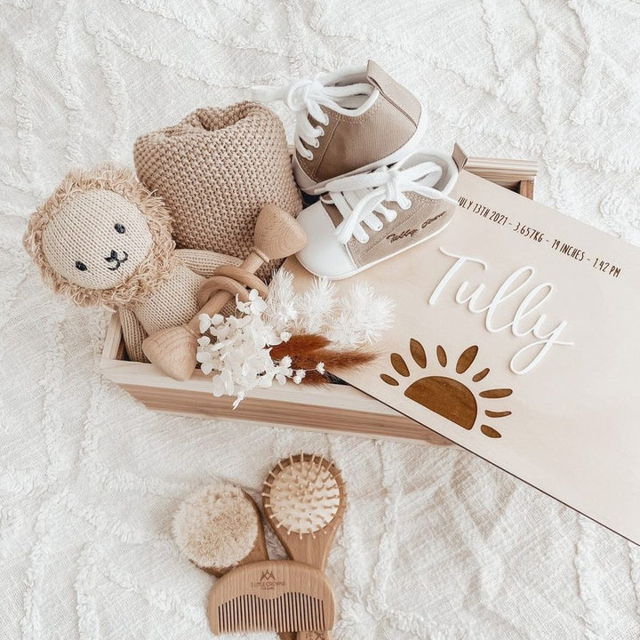 Keepsake Box / Baby Memory Box: Boho Sun + Acrylic