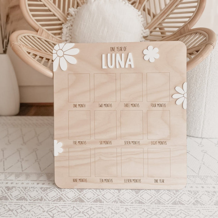 One Year Of: First Birthday Board  | Daisy | Birthday Photo Board