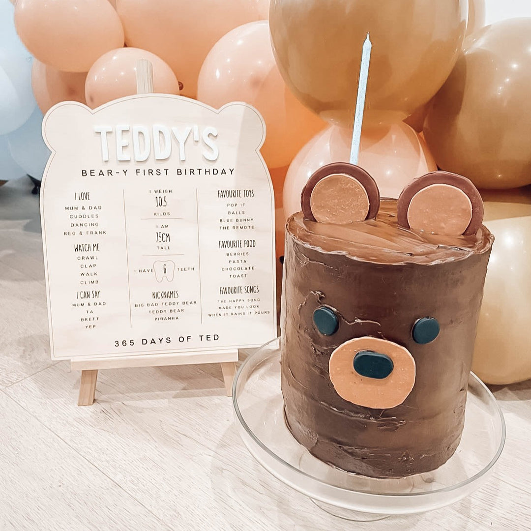 First Birthday Board | Birthday Board | Teddy Bear Picnic (ears)