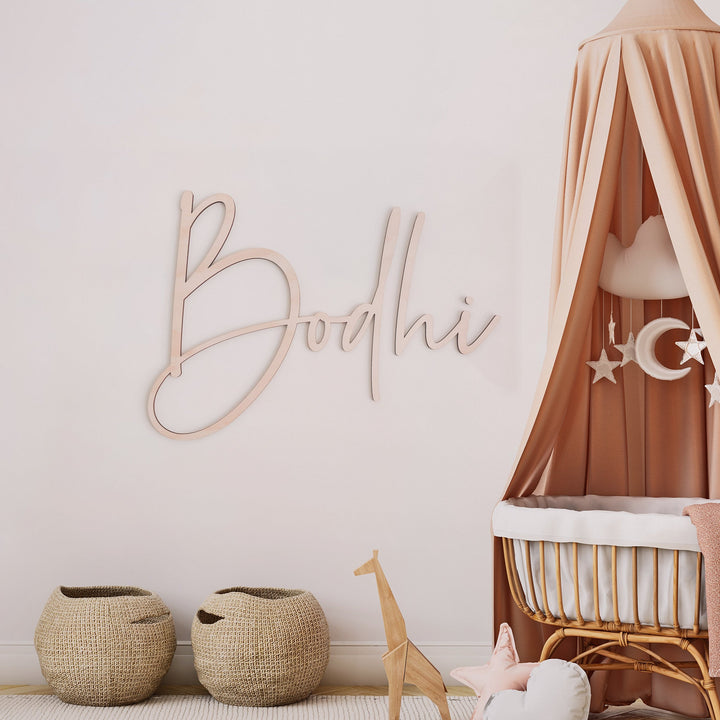 Wooden Script Name Sign