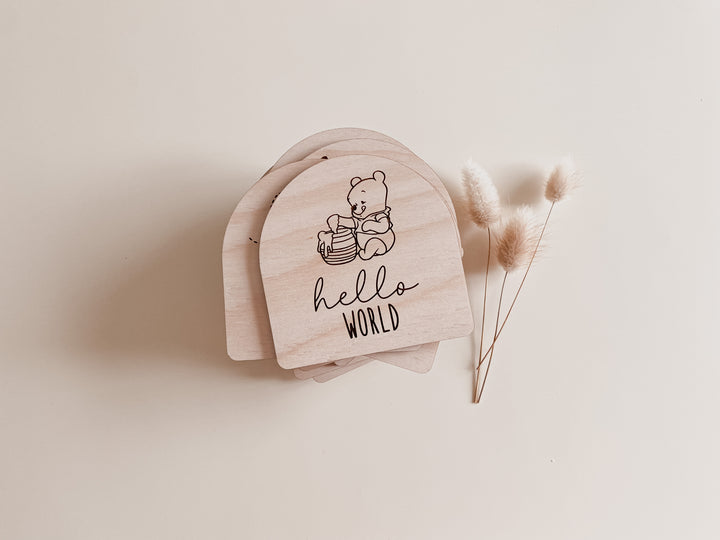 Wooden Baby Milestone Plaques (Winnie the Pooh Inspired)
