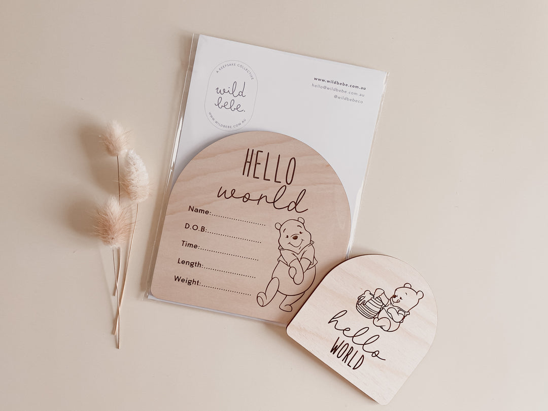 Wooden Baby Milestone Plaques (Winnie the Pooh Inspired)
