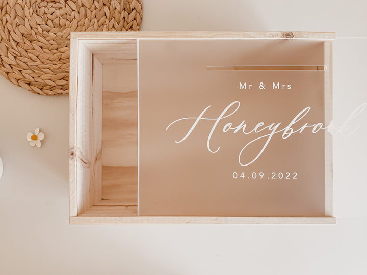 Wooden Wedding Wishing Well Box - Wedding Keepsake Box