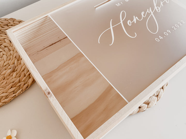 Wooden Wedding Wishing Well Box - Wedding Keepsake Box