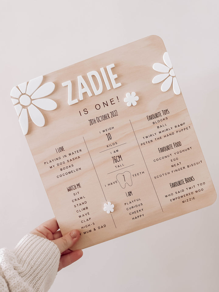 First Birthday Board | Birthday Board | Daisy