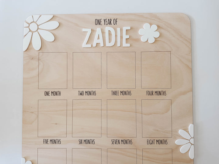 One Year Of: First Birthday Board  | Daisy | Birthday Photo Board