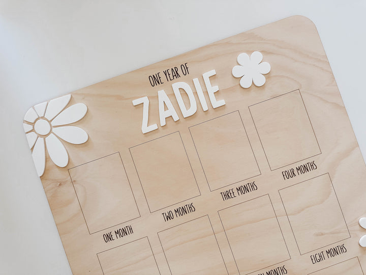 One Year Of: First Birthday Board  | Daisy | Birthday Photo Board