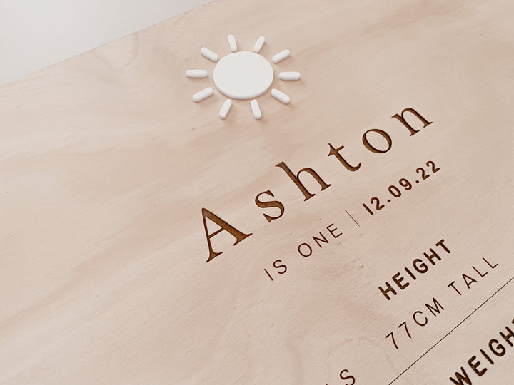 First Birthday Board | Milestone Board | Boho Sun