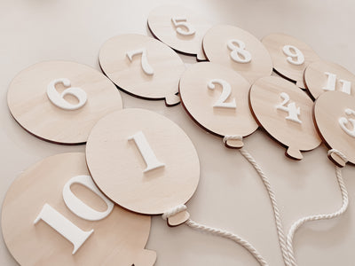 Wooden + Acrylic Milestone Balloons