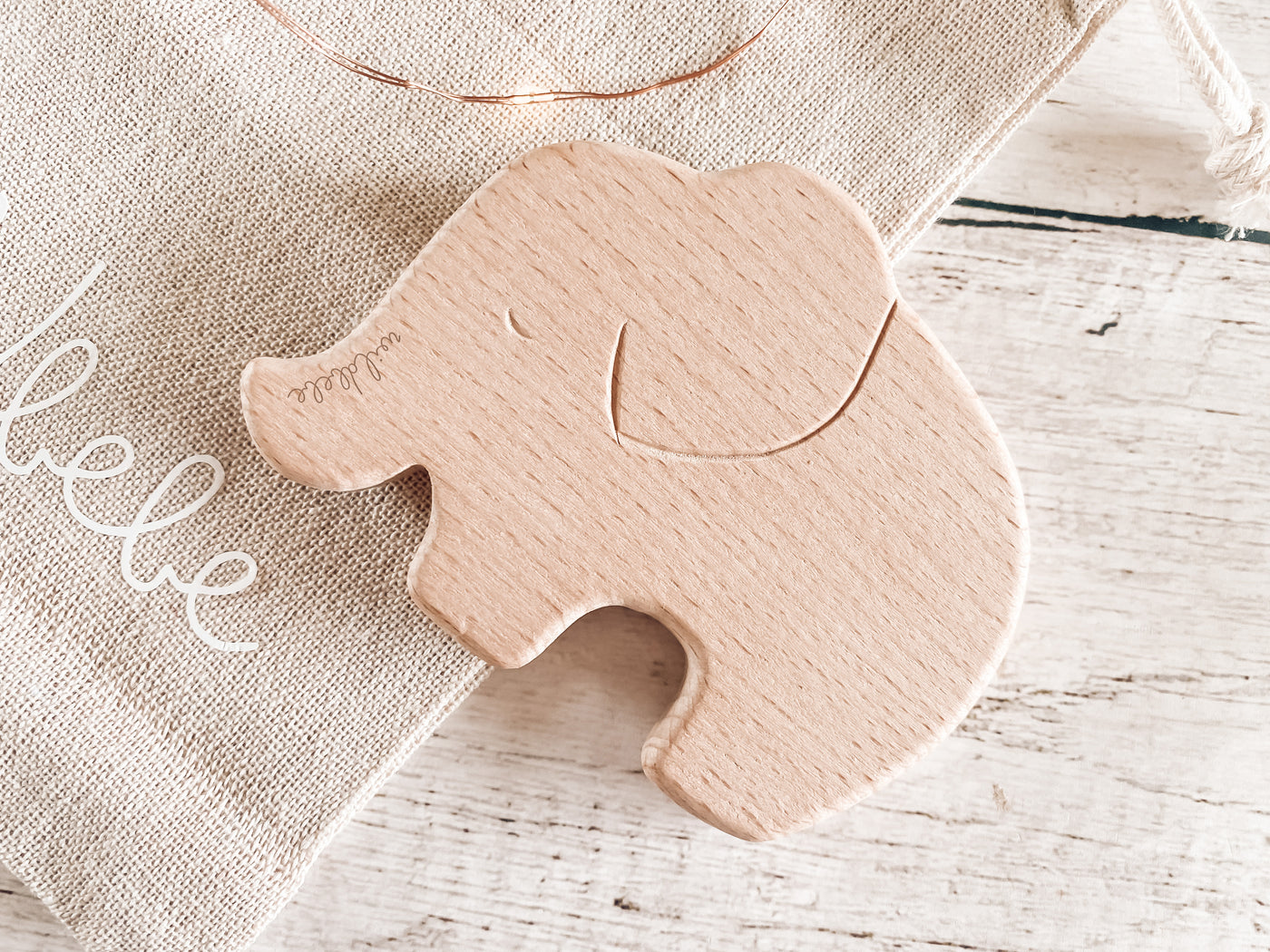Wooden Elephant Teether