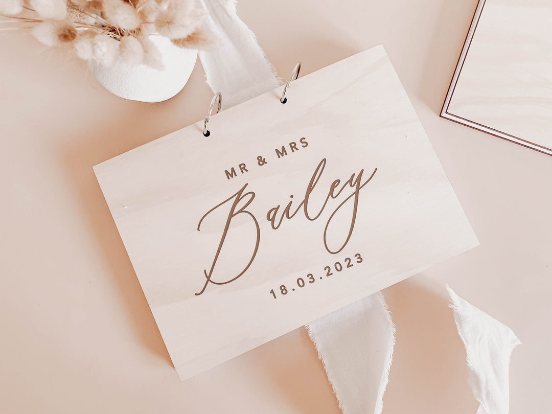 Personalised Wooden Guest Book | Wedding, Baby Shower and Event Guestbook