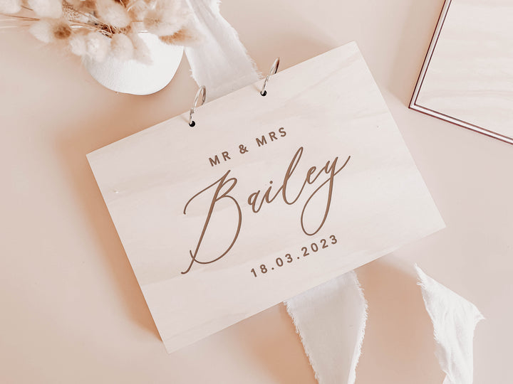 Personalised Wooden Guest Book | Wedding, Baby Shower and Event Guestbook