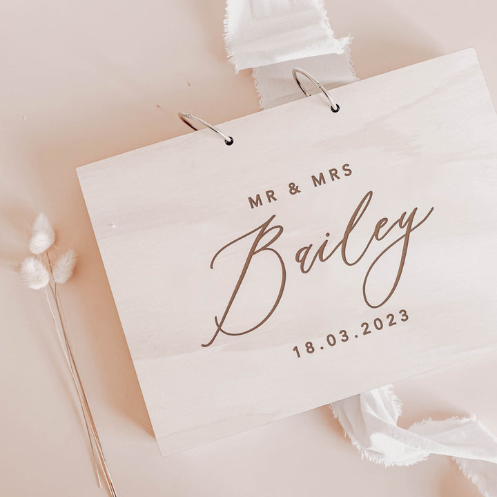 Personalised Wooden Guest Book | Wedding, Baby Shower and Event Guestbook
