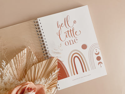 Wooden Personalised Baby Memory Book: Rainbow