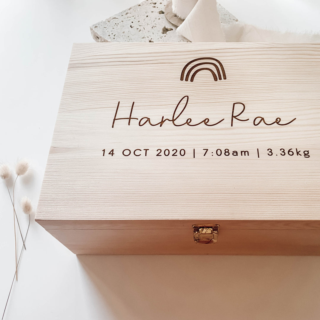 Keepsake Box / Baby Memory Box: Boho Rainbow