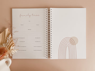 Wooden Personalised Baby Memory Book: Rainbow