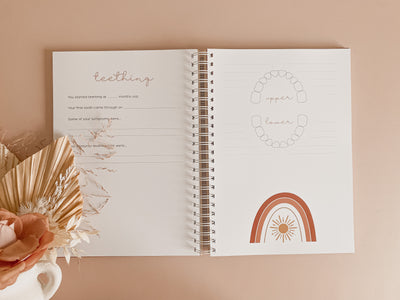 Wooden Personalised Baby Memory Book: Rainbow