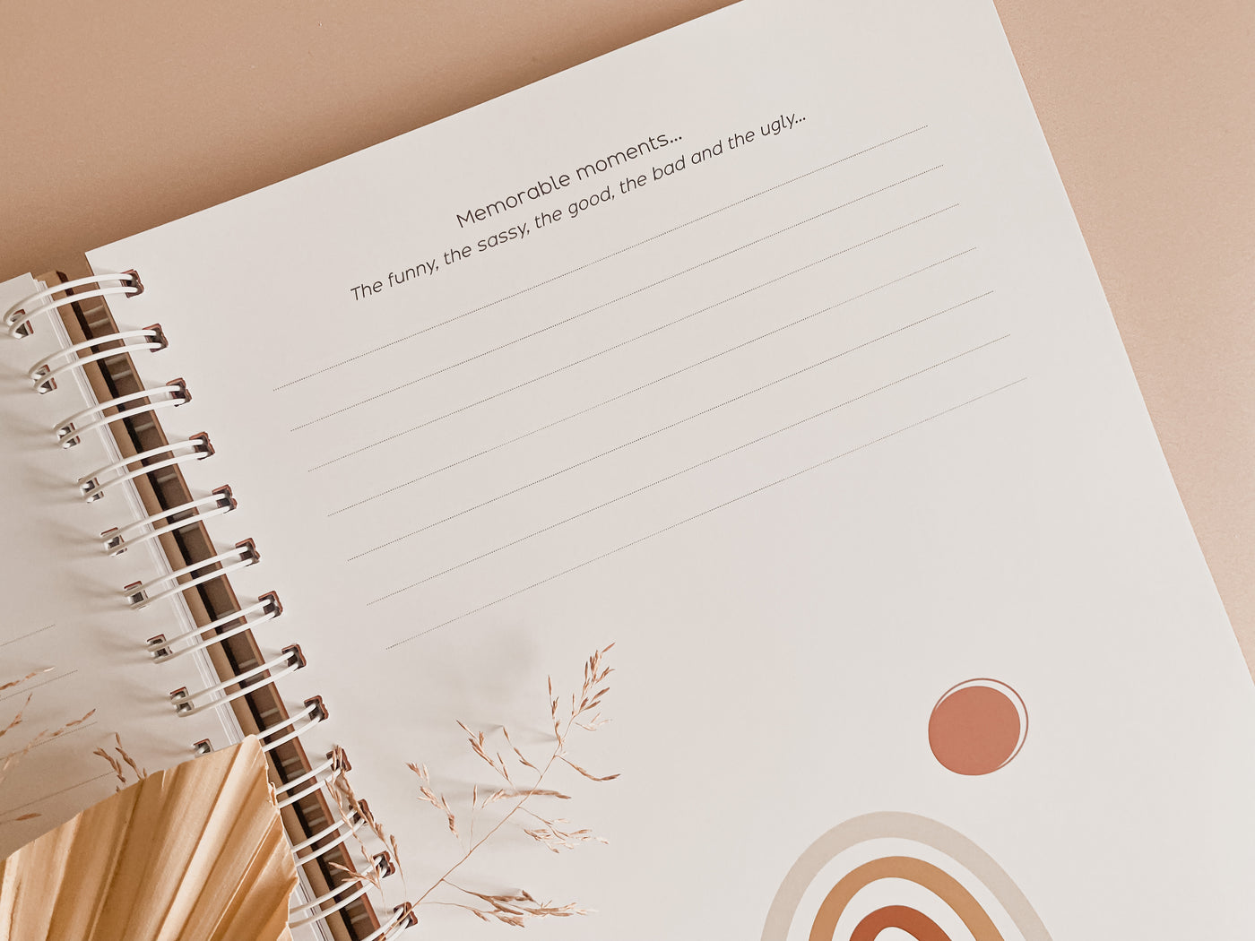 Wooden Personalised Baby Memory Book: Rainbow